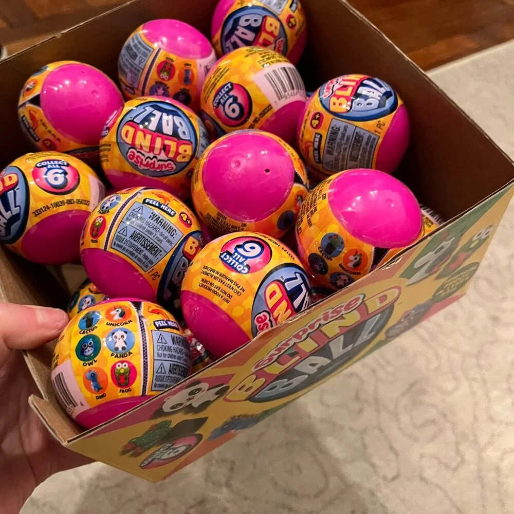 Surprise Fun Blind Ball Toy Lot 24 Mini Mystery Plastic Balls Kids Toys‎ Ages 3+